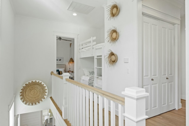 125 Gulfview Cir, Santa Rosa Beach, FL 32459 - hallway with crown molding and wood-type flooring