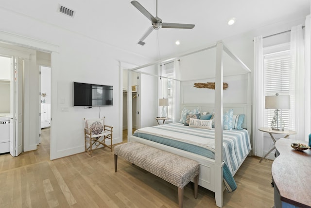 125 Gulfview Cir, Santa Rosa Beach, FL 32459 - bedroom with light wood-type flooring and ceiling fan