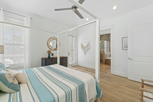 125 Gulfview Cir, Santa Rosa Beach, FL 32459 - bedroom with ceiling fan and light wood-type flooring