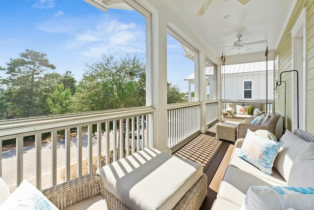 125 Gulfview Cir, Santa Rosa Beach, FL 32459 - sunroom / solarium featuring ceiling fan