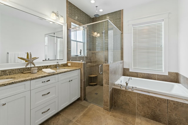 125 Gulfview Cir, Santa Rosa Beach, FL 32459 - bathroom with separate shower and tub and vanity