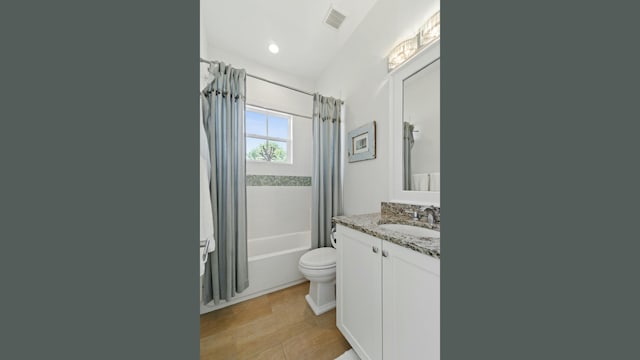 125 Gulfview Cir, Santa Rosa Beach, FL 32459 - full bathroom with shower / bath combo with shower curtain, vanity, and toilet