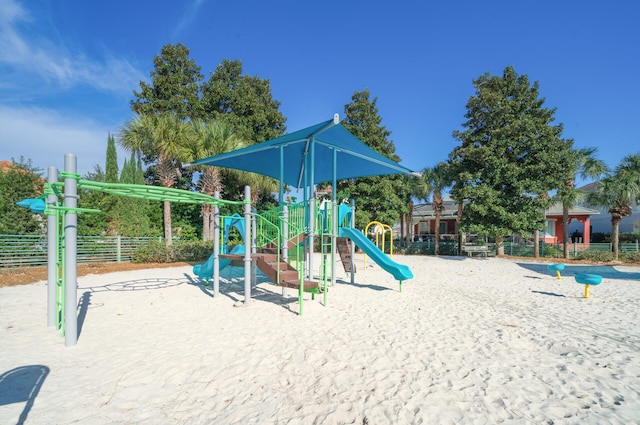 communal playground with fence