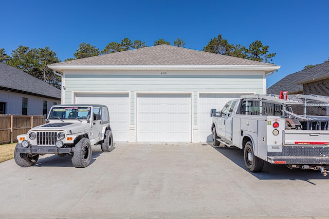 view of garage