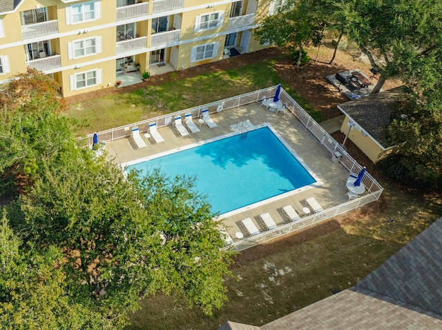 view of pool featuring a patio area