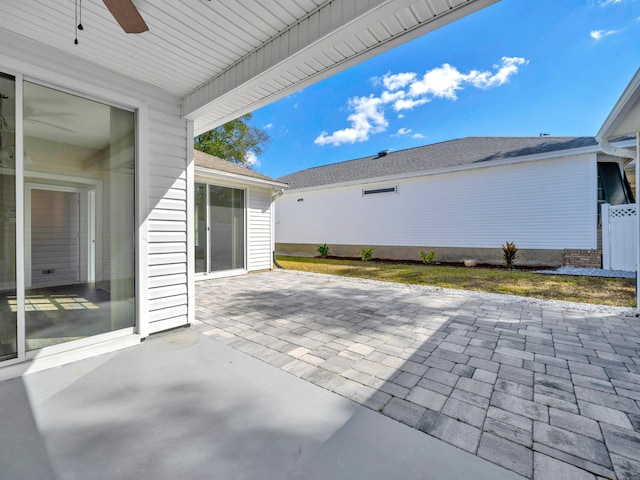 view of patio / terrace with ceiling fan