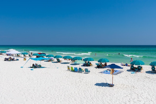 property view of water with a beach view