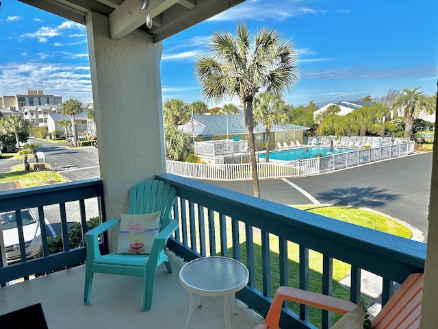 balcony with a residential view