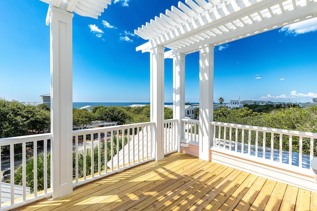 deck featuring a pergola