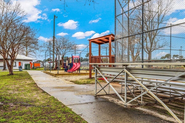 view of community jungle gym