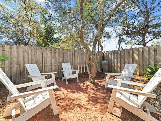 view of patio featuring a fenced backyard