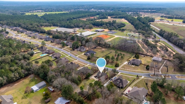 bird's eye view with a residential view