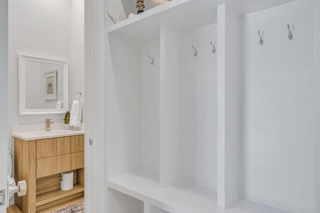 mudroom with a sink