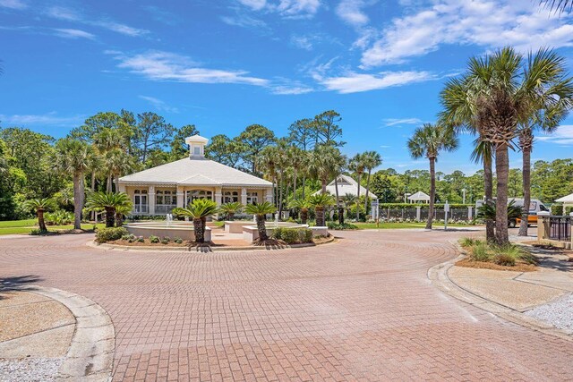 view of home's community with curved driveway
