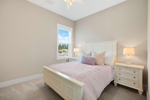 1760 Pathways Dr, Inlet Beach, FL 32461 - bedroom with dark colored carpet, baseboards, and ceiling fan