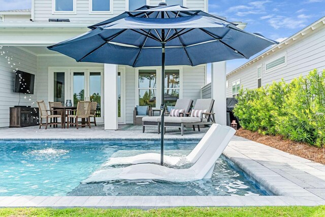 1760 Pathways Dr, Inlet Beach, FL 32461 - swimming pool with a patio and outdoor dining area