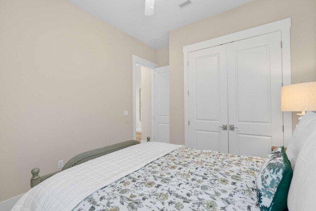 1760 Pathways Dr, Inlet Beach, FL 32461 - bedroom featuring a closet and ceiling fan