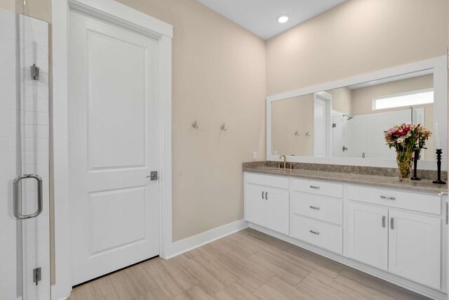 1760 Pathways Dr, Inlet Beach, FL 32461 - bathroom with double vanity and a stall shower