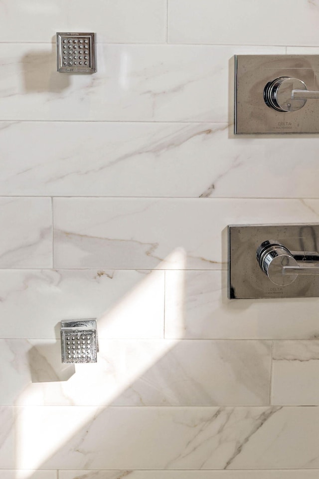 interior details with tiled shower