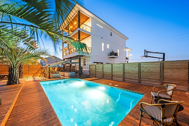 view of pool featuring fence and a fenced in pool