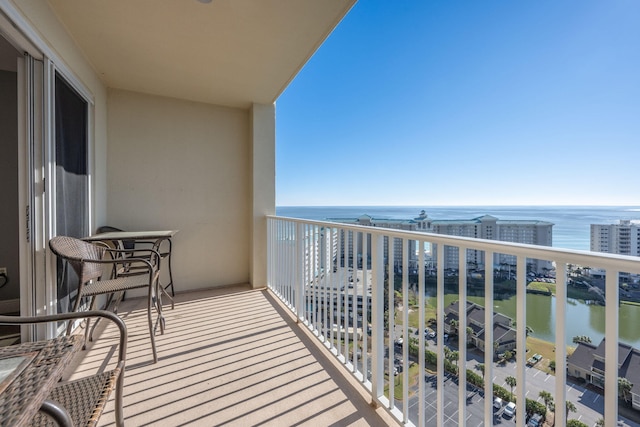 balcony with a water view