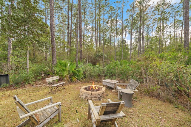 124 Conner Cir, Santa Rosa Beach, FL 32459 - view of yard featuring a fire pit