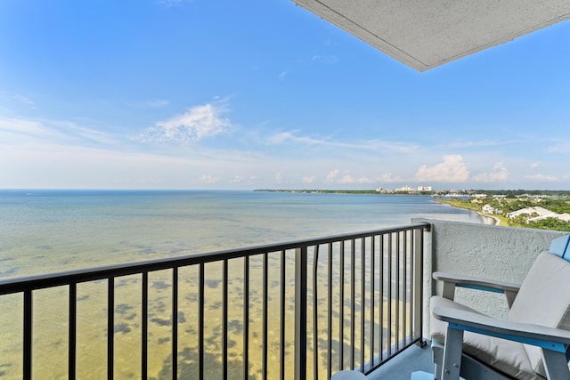 balcony with a water view