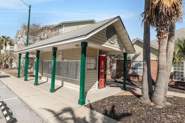 exterior space featuring mail area