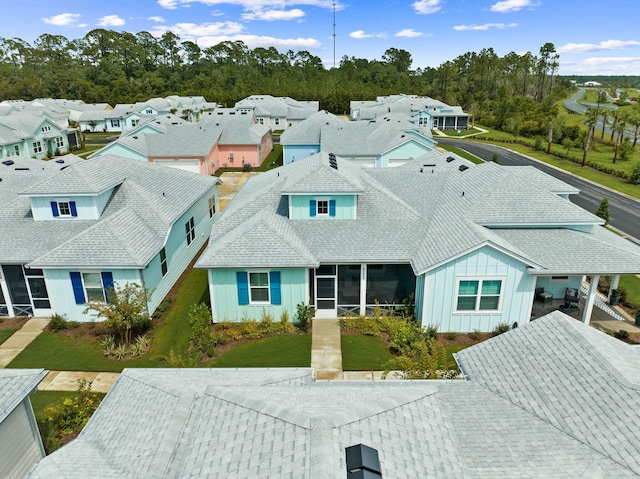 aerial view with a residential view