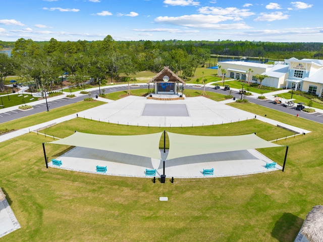 surrounding community featuring a yard and a gazebo