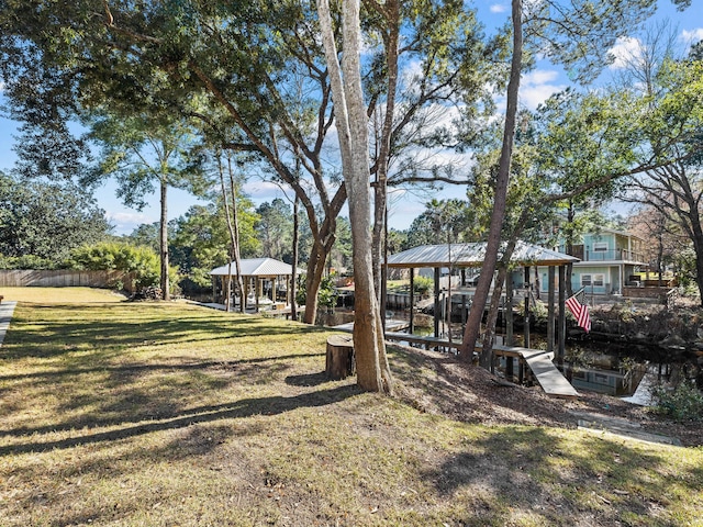 view of yard featuring a gazebo