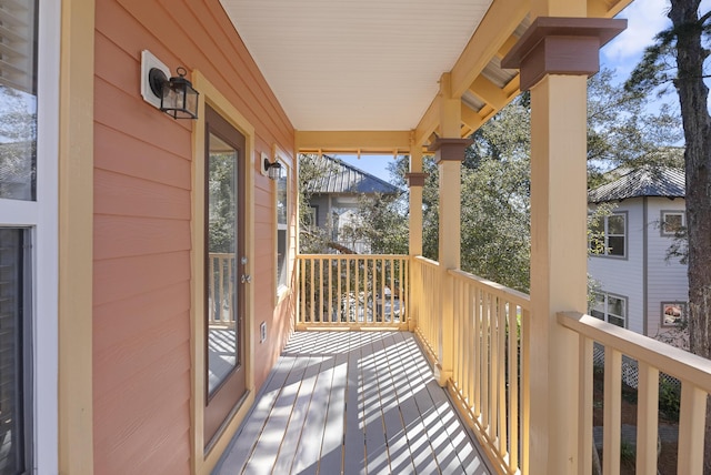 deck featuring a porch