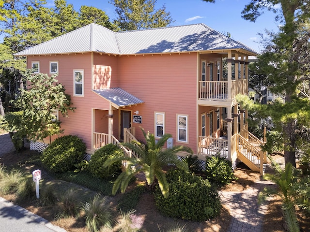 view of property with metal roof