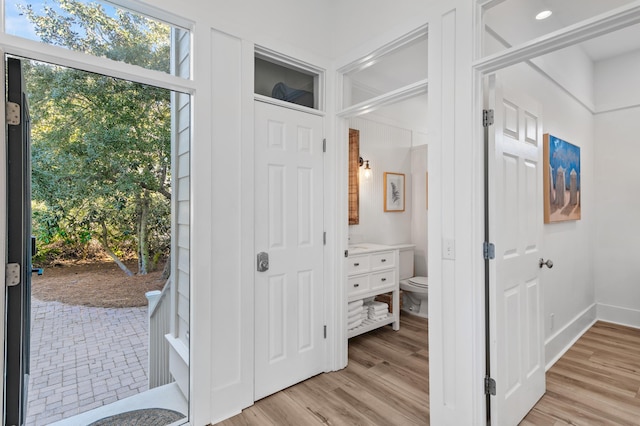 interior space featuring light wood finished floors