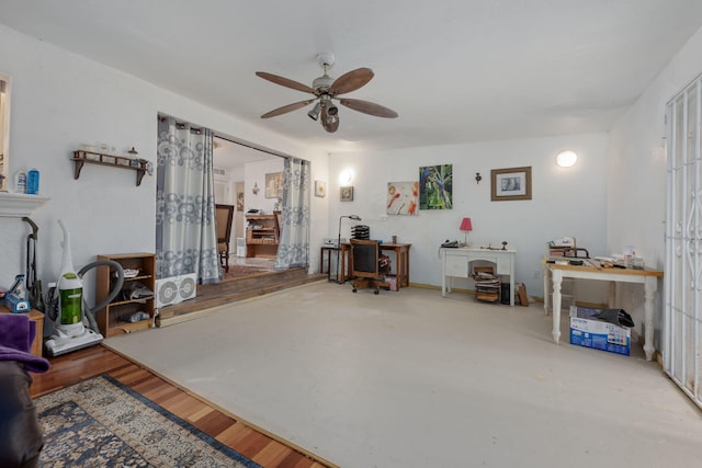 1005 Revere Dr, Pensacola, FL 32506 - home office featuring wood finished floors and ceiling fan