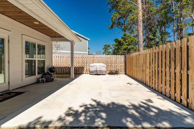 view of patio / terrace featuring a fenced backyard