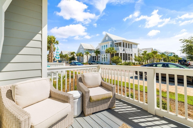 balcony featuring a residential view