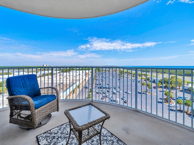 balcony with a water view