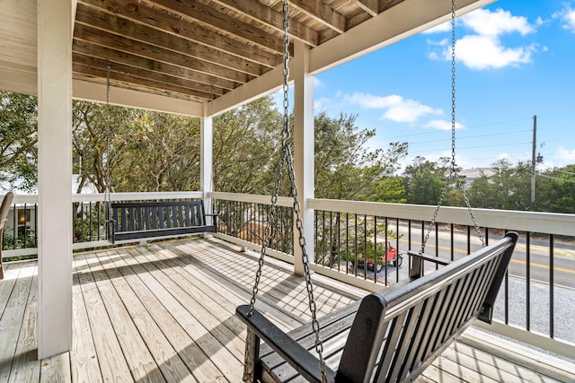 view of wooden deck