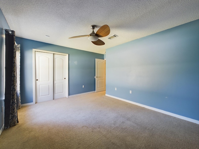 3098 Border Creek Dr, Crestview, FL 32539 - unfurnished bedroom with baseboards, ceiling fan, visible vents, and light colored carpet
