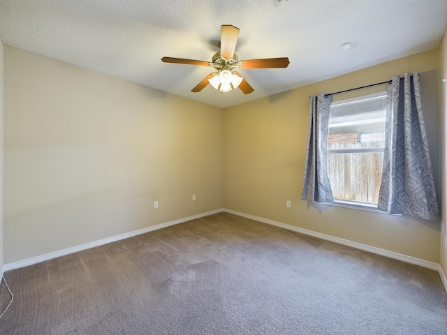 3098 Border Creek Dr, Crestview, FL 32539 - unfurnished room with carpet, baseboards, ceiling fan, and a textured ceiling