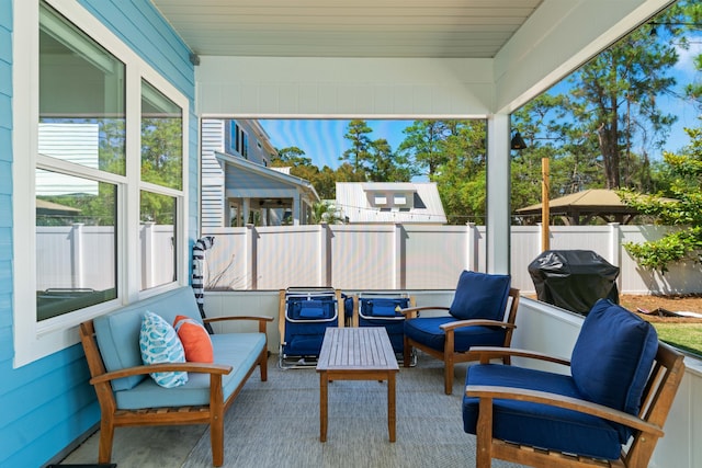 view of sunroom