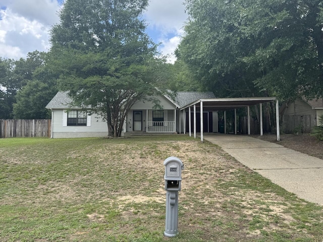 223 W Pinoak Ct, Crestview, FL 32539 - view of front of house with concrete driveway, covered porch, and a detached carport