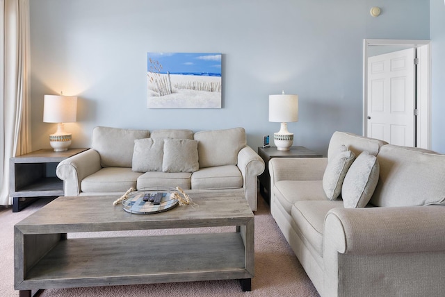 view of carpeted living area