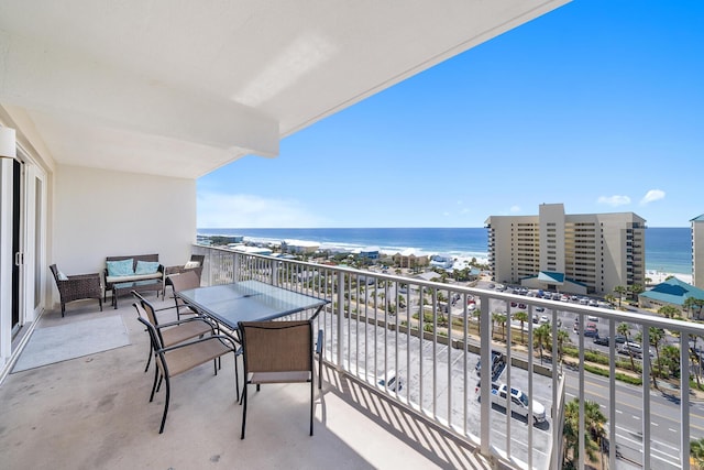 balcony with a water view