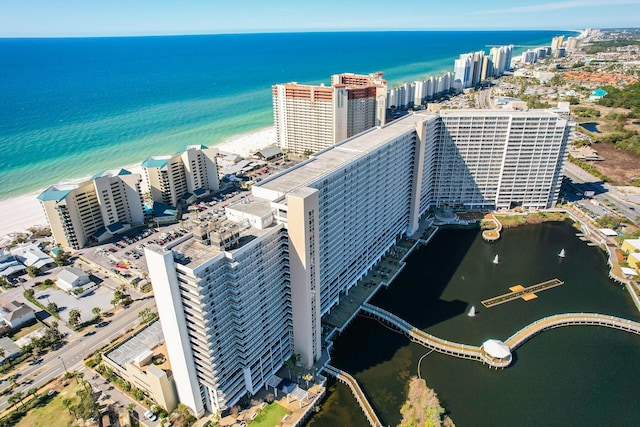 bird's eye view with a water view and a city view