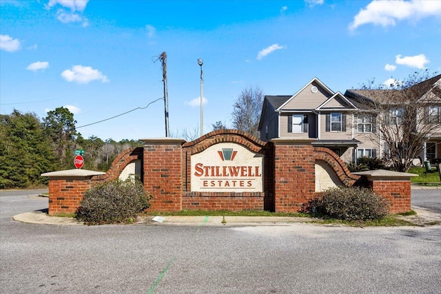 view of community sign