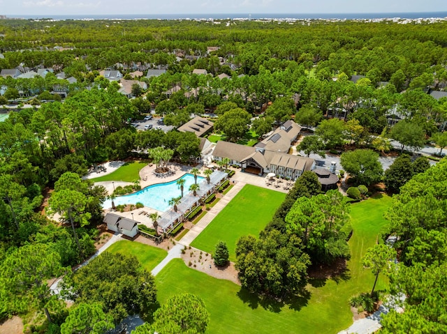 bird's eye view with a forest view