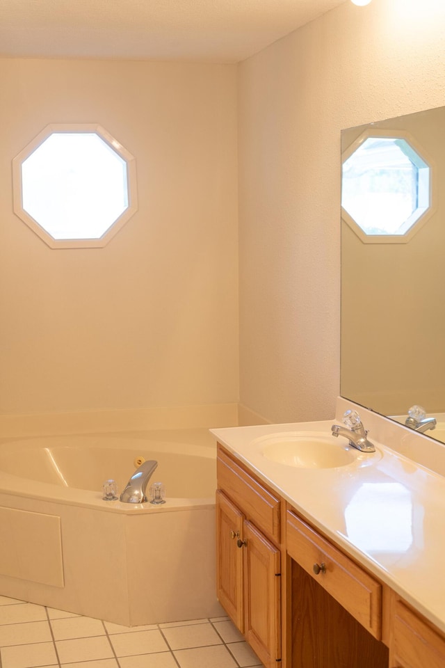 1700 Dellmont Cv, Niceville, FL 32578 - full bathroom with vanity, a bath, and tile patterned floors