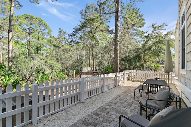 view of patio with a fenced backyard